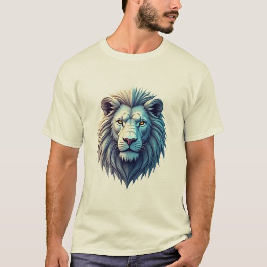 Futistische Holografische Leeuwen T-Shirt Ontwerpe (Voorkant)