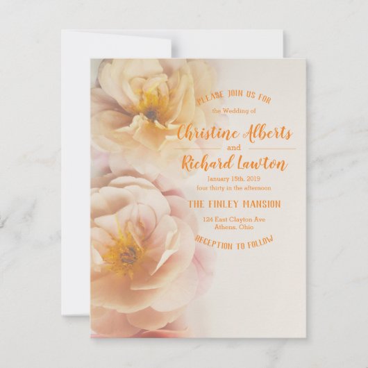 Fûts lointains Faire-part de mariage florale (Devant)