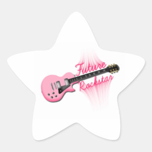 Futur autocollant de star de guitare rose Rockstar