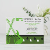 Futur Baby shower Rocker Green Invitation (Debout devant)