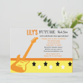 Futur Baby shower Rocker Invitation Jaune (Debout devant)