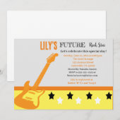 Futur Baby shower Rocker Invitation Jaune (Devant / Derrière)