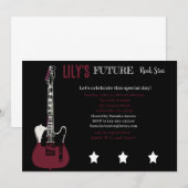 Futur Baby shower Rocker Invitation rouge (Devant / Derrière)