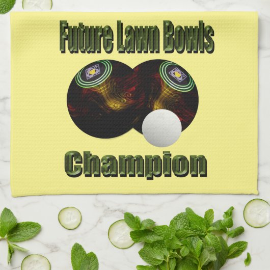 Futur champion de boules sur gazon, torchon (Plié)