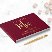 Futur chic Mme or feuille de mariage burgundy