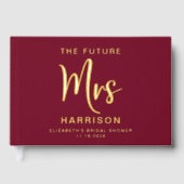 Futur chic Mme or feuille de mariage burgundy (Recto)