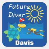 Futur Diver Design - Stickers Carrés (Devant)