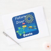 Futur Diver Design - Stickers Carrés (Enveloppe)