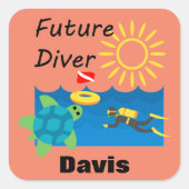 Futur Diver Design - Stickers Carrés (Devant)