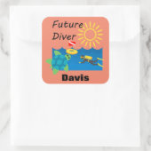 Futur Diver Design - Stickers Carrés (Sac)