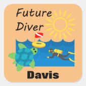 Futur Diver Design - Stickers Carrés (Devant)