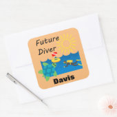 Futur Diver Design - Stickers Carrés (Enveloppe)
