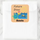 Futur Diver Design - Stickers Carrés (Sac)