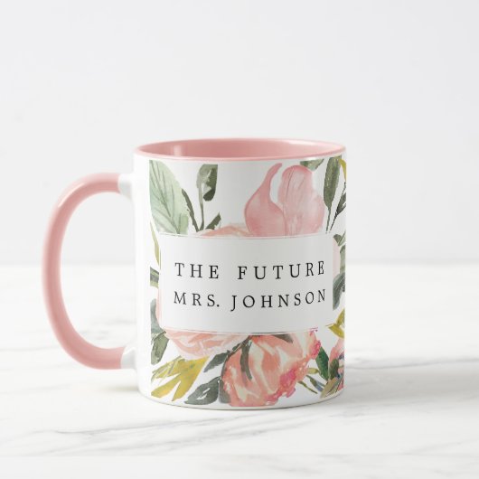 Futur Floral Rustique Mme Coffee Mug (Gauche)