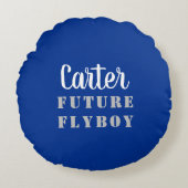 Futur Flyboy Militaire Personnalisé Coussin Rond (Devant)