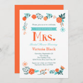Futur Invitation de Mme Floral Bridal Shower (Devant / Derrière)