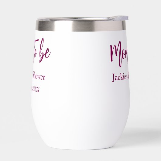 Futur maman baby shower nom date rose simple minim (Gauche)