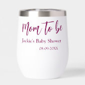 Futur maman baby shower nom date rose simple minim (Arrière)