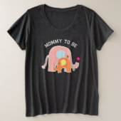 Futur Maman Eléphant Rose avec Bébé (Design devant)