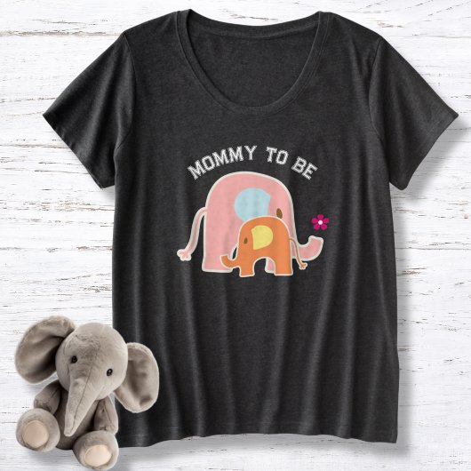 Futur Maman Eléphant Rose avec Bébé