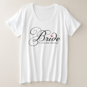 Futur Mme Bride Black Mariage de script personnali (Design devant)