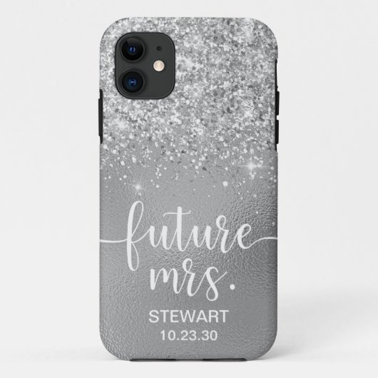 Futur Mme Étui Silver Glitter Case-Mate iPhone (Dos)
