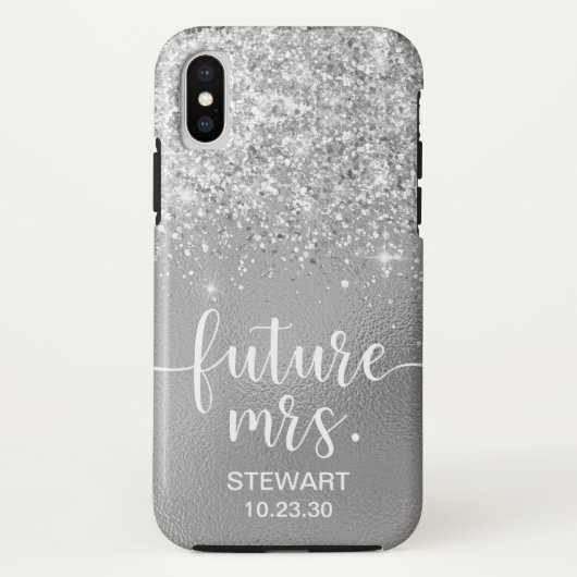 Futur Mme Étui Silver Glitter Case-Mate iPhone (Dos)