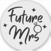 Futur mrs calligraphie transparent sticker vinyle (Devant)