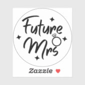 Futur mrs calligraphie transparent sticker vinyle (Feuille)