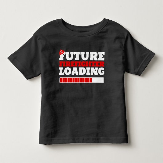 Futur pompier Chargement des enfants T-shirt noir (Devant)