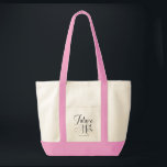 Futur Sac de Mariage Tote Script Moderne Mme Black<br><div class="desc">Futur Mme | Sac de mariage personnalisé avec nom personnalisé et typographie grasse. Illustré en rose,  mais vous pouvez choisir la couleur et le style de votre tote.</div>