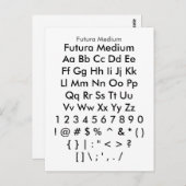 Futura Medium - Zazzle Font Sampler Blad Briefkaart (Voorkant / Achterkant)