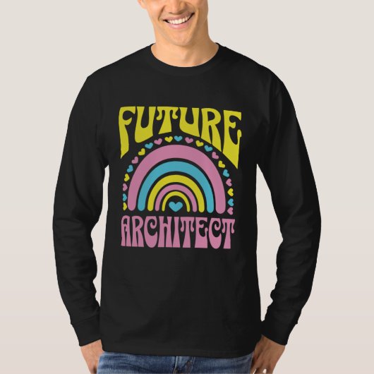 Future Architect Bright Retro Rainbow Architects T T-shirt (Voorkant)