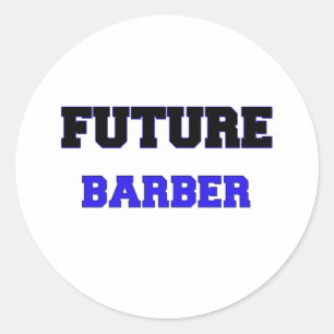Future Barber Ronde Sticker