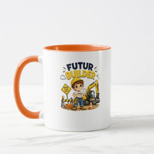 Future Builder Cute Construction Kid Mug Mok (Links)