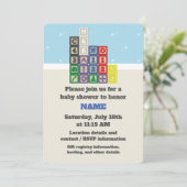 Future Chemist's Blocks Baby shower Invitation Kaart (Staand voorkant)