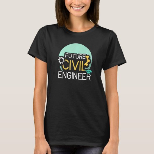Future Civil Engineer Engineering Student Job Prof T-shirt (Voorkant)