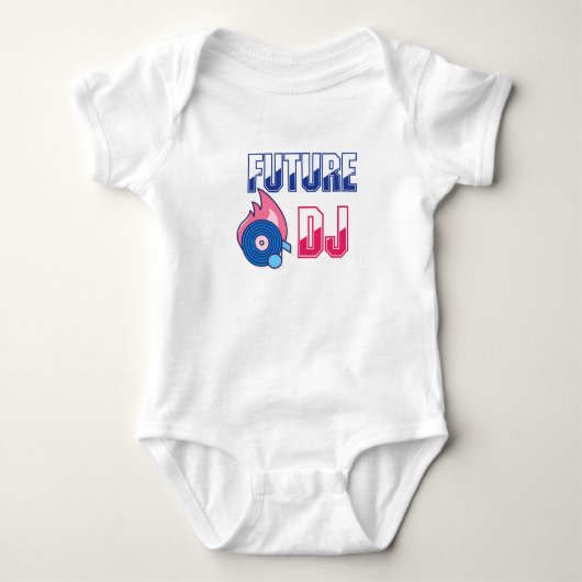 Future D.J. Baby unisex jongen meisje deejay roze  Romper (Voorkant)
