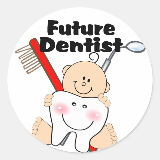Future Dentist Ronde Sticker (Voorkant)