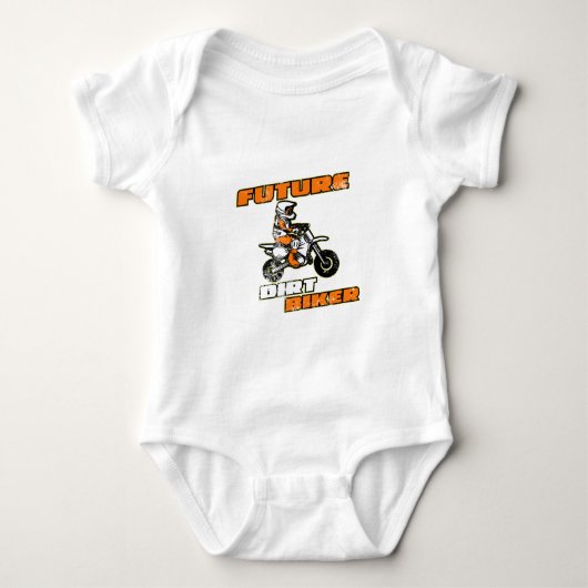 Future Dirt Biker Funny Motocross voor kinderen Romper (Voorkant)