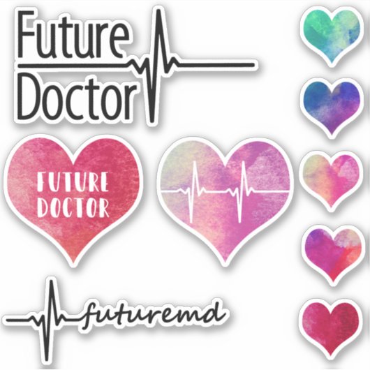 Future Doctor - Heart - Collection Sticker (Devant)
