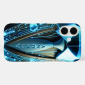 Future Elegance - 4D Necktie iPhone 16 Coque (Verso (horizontal))