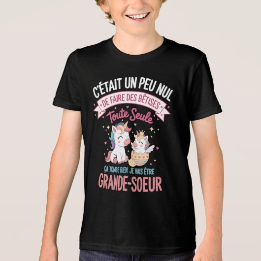 Future Grande Soeur Bêtises Idée Cadeau Annonce Tri-Blend Shirt (Voorkant)