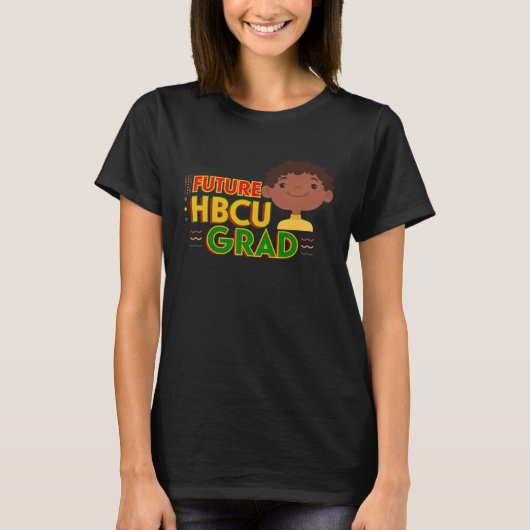 Future HBCU Grad Cute Boy African American Black H T-shirt (Voorkant)