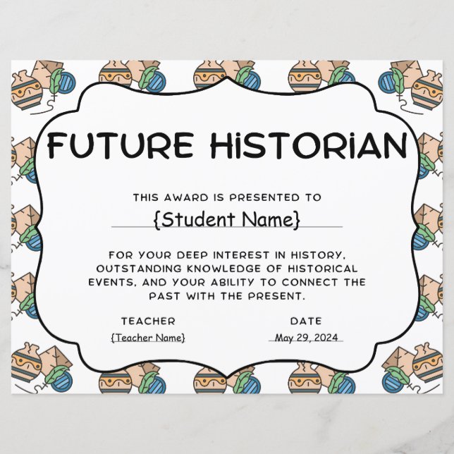 Future Historian Student Recognition Award (Voorkant)
