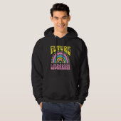 Future Librarian Bright Retro Rainbow Librarians T Hoodie (Voorkant volledig)