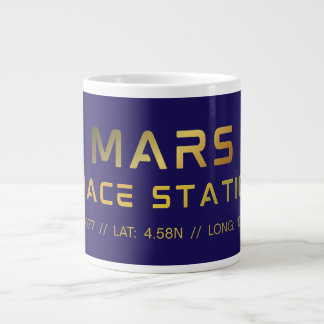 Future Mars Space Station grafische tee met scienc Extra Grote Beker