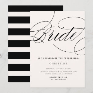 Future Mme invitation de jeune mariée moderne de