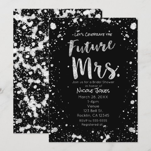 FUTURE Mme Invitation de Remise de Cadeaux de Mari (Devant / Derrière)