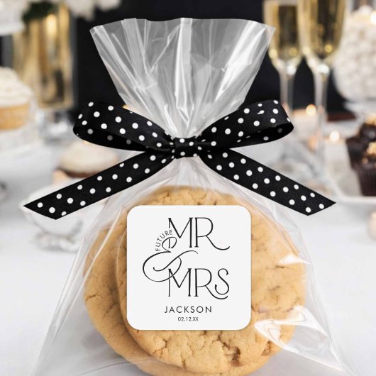 Future Mr and Mrs Engagement Vierkante Sticker